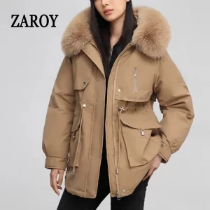 ZAROY Winter Parkas Women Jacket Thick Warm Cotton Padded Coat Casual Hooded Female Overcoat куртка женская manteau